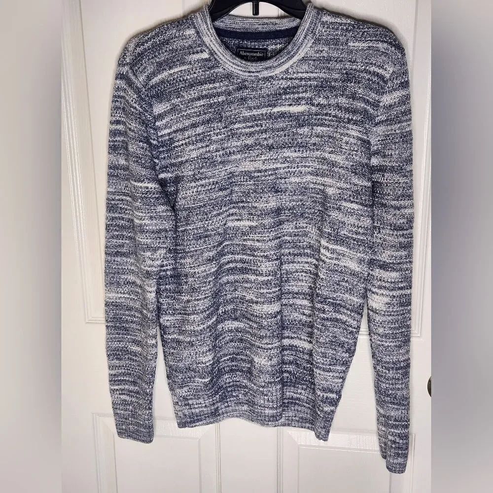 Abercrombie & Fitch L Cable Knit Lngslve GrayWhite ColorBlend Yarn Women Sweater